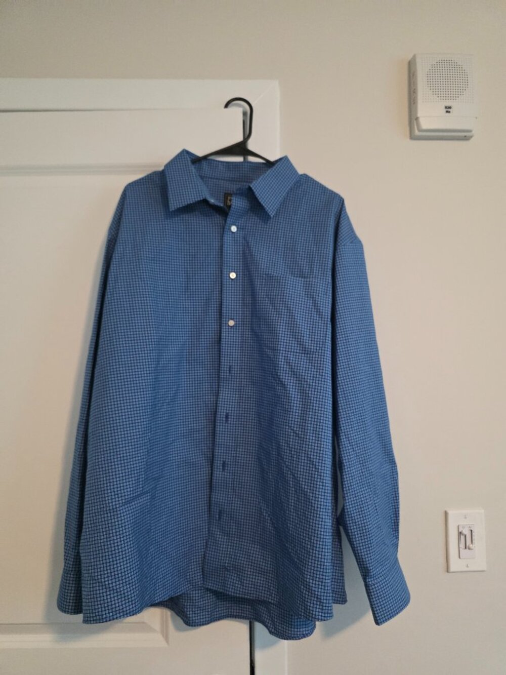 Jos. A. Bank Traveler Blue Check Plaid Long Sleeve Button-Down Dress Shirt XXL
